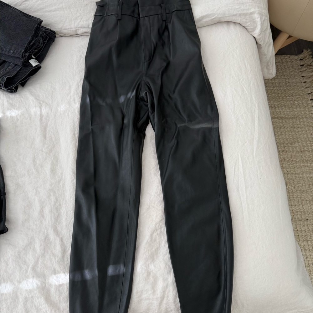 BB Dakota faux leather paper bag high rise waist pants